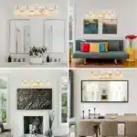 29" Modern Crystal Bathroom Vanity Light,5-Light Golden Wall Sconce with Clear Glass Shade, Elegant Wall Mount Lighting No