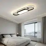 40W Modern LED Linear Ceiling Light, Dimmable with Remote Control, 2.3ft Acrylic Flush Mount for Living Room – base detail