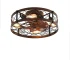 US Stock Free Shipping 19.7in Farmhouse Caged Flush Ceiling Fan Light AC Quiet 6-Speed Reversible with Timer Remote