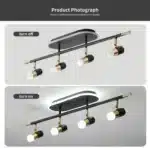 41W Modern 4-Light LED Track Ceiling Light, Adjustable Spotlight Fixture with Rotatable Heads for Kitchen Island, Living