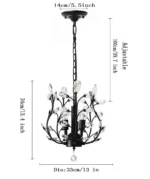 Vintage K9 Clear Crystal Chandeliers Ceiling Lights, , Ceiling Light Fixtures for Living Room Bedroom Restaurant Porch