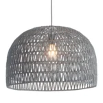 HMS Modern Gray Lantern Metal Dimmable Ceiling Light Shades 6000K CCT IP44 Remote for Home Office Living Room Bedroom Hotel