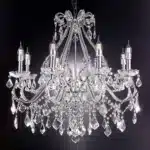 HMS Modern Eight-Light LED Ceiling Light Transparent Glass Warm White Candle Style for Villa Hotel Hall Banquet Hall Top