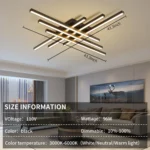 Modern LED Ceiling Lights Black Flush Mount Ceiling Light Fixture Dimmable Ceiling Lights for Bedroom Living Room Kitchen