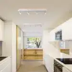 58W Modern LED Ceiling Light with 4 Spotlights, Dimmable 43.3" Linear Flush Mount Fixture with Remote for Bedroom, Closet