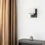 HMS Modern Contemporary One Light Bronze Wall Sconce with White Glass Novelty LED Warm White Wall Lamp for Bathroom Use