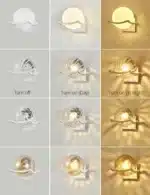 Post Modern Moon Wall Lamp Glass Shade White Black Gold Bedroom Decoration for Home Interior Sconce Led Night Lights