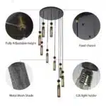 US Stock Free Shipping 23.6 Inch 9-Light E26 Pendant Chandelier Hanging Ceiling Light for Dining Living Room and Stairwell