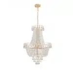 US Stock Free Shipping French Gold Crystal Chandelier Adjustable 104cm Chain Iron Glass Ceiling Light for Living Room