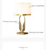 Modern table lamp with fabric shade in a cozy living room setting