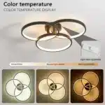 US Stock Free Shipping Dimmable 3-Color Temperature 3-Ring LED 19.7" Matte Black Ceiling Light for Bedroom Living Dining