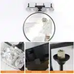 US Stock Free Shipping Matte Black 4-Light Wall Sconce, Crystal Glass Shade Bathroom Vanity Fixture for Makeup Over Mirror