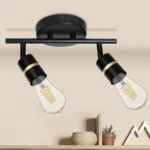 6-Light Ceiling Light Kit Foldable Arm E26 Base Matte Black Ceiling Spotlights Fitting for Kitchen Track Lighting Fixtures