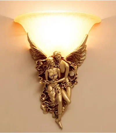 Nordic Modern Wall Lights for Home Bedroom Bedside Lamp Angel Shaped Resin Wall Lamp Europe Style Creative Retro LED Wall