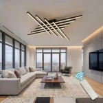Modern LED Ceiling Lights Black Flush Mount Ceiling Light Fixture Dimmable Ceiling Lights for Bedroom Living Room Kitchen
