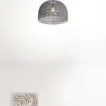HMS Modern Gray Lantern Metal Dimmable Ceiling Light Shades 6000K CCT IP44 Remote for Home Office Living Room Bedroom Hotel