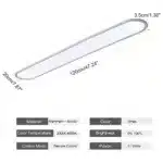 51W LED Flush Mount Ceiling Light, Dimmable Modern Linear Lamp, Low Profile High Brightness Fixture for Kitchen, Shop – side