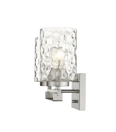 HMS Two-Light Wall Sconce with Silver Metal and Pebbled Glass Cobbles & Pebbles Product Category