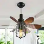 20IN Socket Fan, Black Ceiling Fan with Light, Screw-in for Garage/Bedroom/Kitchen/Living Room (Bulb Not Included)