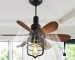 20IN Socket Fan, Black Ceiling Fan with Light, Screw-in for Garage/Bedroom/Kitchen/Living Room (Bulb Not Included)