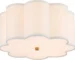Semi Flush Mount Ceiling Light, Modern Close to Ceiling Lamp with White Fabric Drum Shade for Nursery Kids Room Entery Foyer