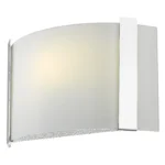 HMS Polished Chrome Wall Sconce with Frosted Glass Shade Modern Indoor Warm White Crystal Lamp for Living Room or Hotel