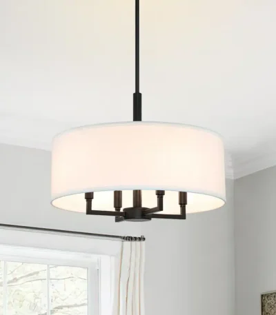 Modern Drum Pendant Lamp Luxury Hanging Ceiling Light for Living Room Bedroom Home