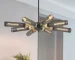 US Stock Free Shipping 33.5 Inch 8-Light Black Industrial Chandelier Iron Hanging Ceiling Light for Dining Living Room