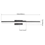 Modern black vanity light with LED bar illuminating a bathroom mirror