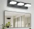 Modern bathroom vanity light with three acrylic globes in matte black finish