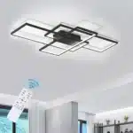 50W Dimmable LED Ceiling Light, Modern 3-Square Acrylic Flush Mount Fixture with Remote Control for Living Room