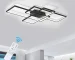 50W Dimmable LED Ceiling Light, Modern 3-Square Acrylic Flush Mount Fixture with Remote Control for Living Room