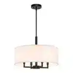 Modern Drum Pendant Lamp Luxury Hanging Ceiling Light for Living Room Bedroom Home – angled view