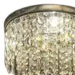 HMS Dimmable Ceiling Light Black and Gold Shaded Transparent Glass with Crystals and Clear Shades Steel Scrap Product