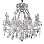 HMS Modern Eight-Light LED Ceiling Light Transparent Glass Warm White Candle Style for Villa Hotel Hall Banquet Hall Top