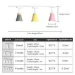 LED Track Light Spotlight with E27 9W Bulb Track Lights Fixture Clothing Shop Store Hone AC85~265V – close-up detail