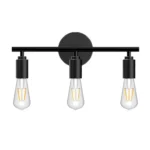 Industrial vintage wall sconce with clear glass shade in matte black finish