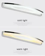 Modern LED bathroom mirror light with acrylic lampshade and stainless steel sconce