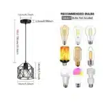 Local Warehouse Industrial Geometric Cage Semi-Flush Mount Ceiling Light E26 E27 Base Vintage Lighting Fixture for Bedroom