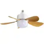 FCJ Modern Polycarbonate Ceiling Fan with Remote Control Solid Wood and Crystal Lamp Body 220V LED Dining Room Light Source