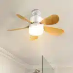 FCJ Modern Polycarbonate Ceiling Fan with Remote Control Solid Wood and Crystal Lamp Body 220V LED Dining Room Light Source