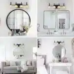US Stock Free Shipping Matte Black 4-Light Wall Sconce, Crystal Glass Shade Bathroom Vanity Fixture for Makeup Over Mirror