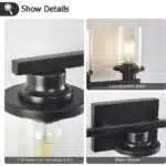 Industrial vintage wall sconce with clear glass shade in matte black finish