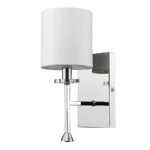 HMS Luxury Minimalist Silver Wall Sconce Modern Indoor Copper Lamp Fabric Shade Warm White CCT for Bedroom Living Room 220V