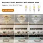 US Stock Free Shipping 19.7in Luxury Round Crystal Chandelier Fixture 10-Light French Gold Iron Ceiling Light for Living