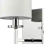 HMS Luxury Minimalist Silver Wall Sconce Modern Indoor Copper Lamp Fabric Shade Warm White CCT for Bedroom Living Room 220V