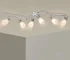 LED Ceiling Light Fixture Glass Lampshade E12 Base Adjustable 6-Light Track Lighting Kit Modern Kitchen Spotlight