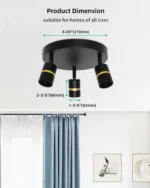 Hot Sale 3-Light Minimalist Wall Lamps Black and Gold LED Track Lighting Ceiling Light for Home Restaurant – top view