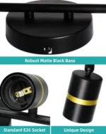 Hot Sale 3-Light Minimalist Wall Lamps Black and Gold LED Track Lighting Ceiling Light for Home Restaurant – close-up detail