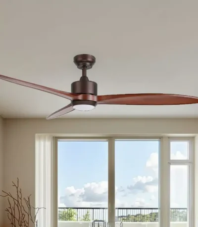 Professional Manufacturer's 120V Smart Home Ceiling Fan High Quality 3 Wood Blades Pure Copper DC Motor Remote Control